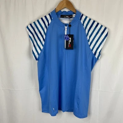 RLX Ralph Lauren Women's Quarter Zip Pique Blue Golf Shirt 285861277001 Size XL - Image 1 of 4