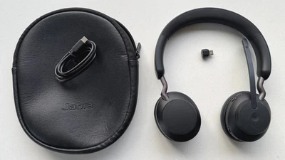 Jabra Evolve2 65 Stereo Wireless Headset MS Teams with USB-C Link 380 dongle - Image 1 of 4