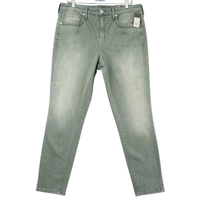 Pantalones de mezclilla ajustados de tiro alto Mossimo para mujer talla 16 bolsillos bordados verdes Foto 1 de 4