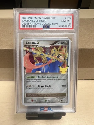 Zacian LV. X SWSH135 SWSH: Sword & Shield Promo Cards Holo - PSA 8 - Image 1 of 2