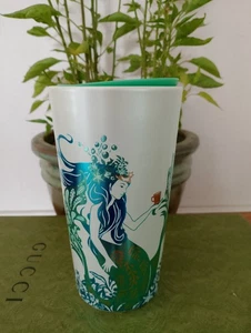 Vaso Starbucks 2022 azul verdoso verde dorado sirena metálica 12 oz. ¡Error! - Imagen 1 de 16