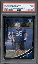 2018 Donruss Black Die Cut Press Proof Quenton Nelson RC 1/1 PSA 9