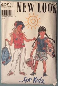 New Look 6249 Kids size 6 -11 Top Pants Shorts Bag Hat Uncut 1993 Sewing Pattern - Picture 1 of 2