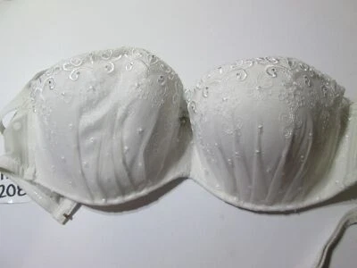 Sujetador Gossard Talla M Blanco Inalámbrico Forrado Balconette Encaje Cuentas Ajustable Halter Foto 1 de 4