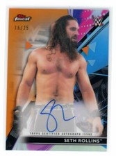 2021 Topps Finest WWE Orange Refractor Seth Rollins Authentic Auto Autograph /25