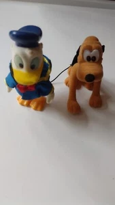 Simba Toys - Donald Duck Pluto Flocked moveable figures Vintage GC - Picture 1 of 8