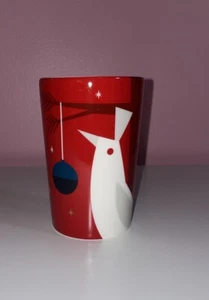 Starbucks Holiday Coffee Mug 2012 Tall Bright Red Christmas Bird Tea Cup EUC - Imagen 1 de 6