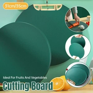 Round Green Plastic Kitchen Chopping Board Household Food Cutting Board Tool - Picture 1 of 14