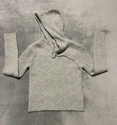 No Boundaeries Women's Hooded Knitted Sweater Size M Gray - Image 1 of 4