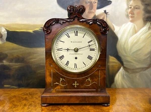 RARE Whitaker Of Camberwell London REGENCY BRASS-BOUND 8-DAY FUSEE BRACKET CLOCK - Picture 1 of 23
