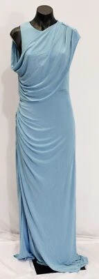 Halston女式皱褶卡西礼服球衣MP7宁静蓝色10111385 8码 — 第 1/4 张图片