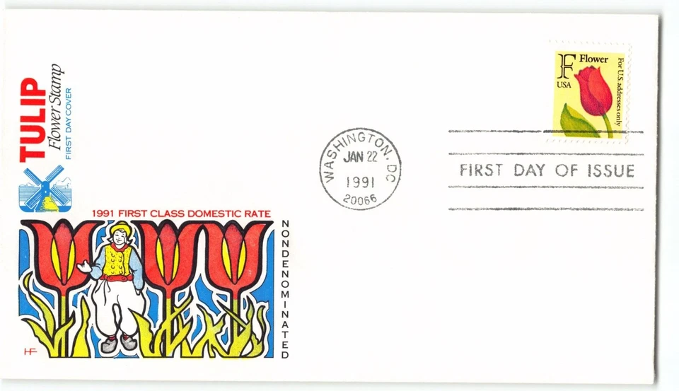 USA FDC 1991 Tulip Flower Stamp - Image 1 of 2