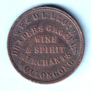Australia Token. Lloyd - 1859 1d.. Wollongong NSW.. SCARCE - aVF/F+ - Picture 1 of 2