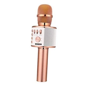 Wireless Bluetooth Karaoke Microphone, 3-in-1 Portable Handheld Mic Rose Gold - Picture 1 of 7