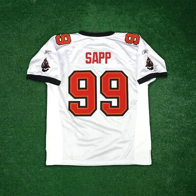 Jersey Warren Sapp Reebok Tampa Bay Buccaneers Auténtico Sobre el Campo EQT Blanco Foto 1 de 4