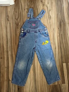 Warner Brothers Looney Tunes Kids Overalls Size 6/6x Tweety Bird - Picture 1 of 10