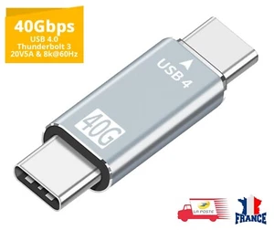 Adaptateur USB Type C mâle vers Type C mâle 40Gpbs Transmission Audio et vidéo - Photo 1 sur 8