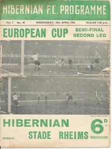 EUROPEAN CUP SEMI FINAL 1956 Hibernian Scotland v Stade Rheims France - Picture 1 of 1