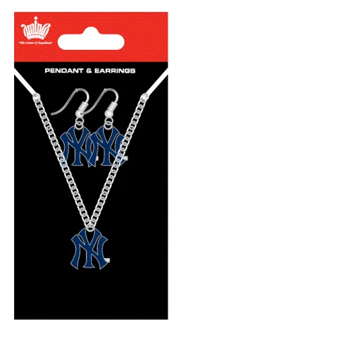 NEW YORK YANKEES PENDANT & EARRINGS SET NEW & OFFICIALLY LICENSED Cover
