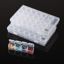 Bead Box Diamond Painting Organizer 28 Grids 2 Pack with 160pcs Label Stickers