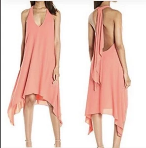 NWT BCBG MAXAZRIA HAYLEE HALTER V-NECK RUFFLE ASYMMETRICAL CDRESS SIZE S $238 - Picture 1 of 13