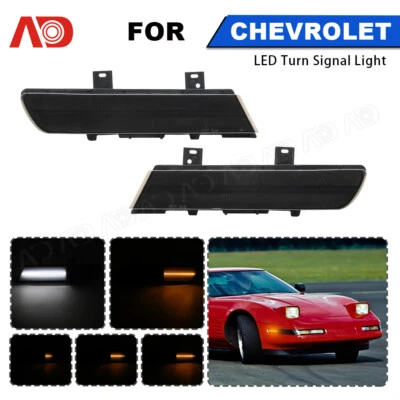 Smoked Amber White LED Side Marker Signal Lights For 91-96 Chevrolet Corvette C4 — 第 1/4 张图片