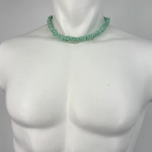 Beachy Style Unisex Herren Damen kurze Halskette türkis blau Muschel Chips 18" - Bild 1 von 6