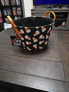 Taylor Madison Designs Halloween Candy Corn Gift Basket Storage Container - Picture 1 of 14