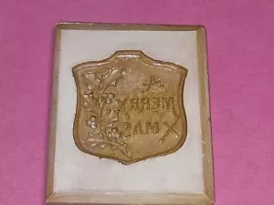VINTAGE CHRISTMAS CERAMIC CAKE TOPPER MOLD IN EXCELLENT CONDITION - Picture 1 of 2