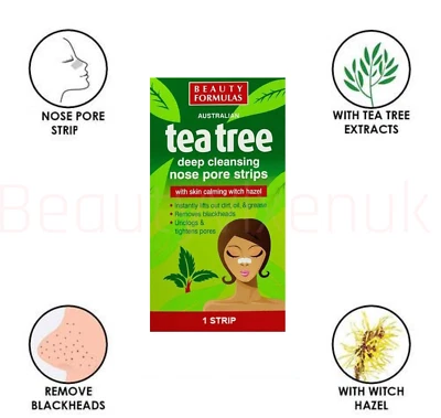 Tea Tree Nose Pore Strips Blackhead White head oil and dirt removal - Choose qty - Image 1 of 4