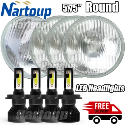 5.75" 5-3/4" LED Hi/Lo Headlights for Ford Ranchero Gran Torino 1965-1976 Foto 1 de 4