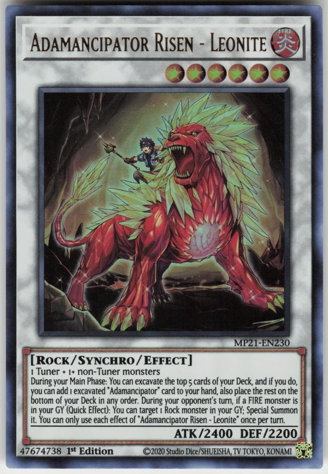 1st Ed Ultra Rare Adamancipator Risen - Leonite MP21-EN230 2021 Tin of Ancient B - Image 1 of 1