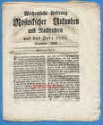 Mecklenburg, Rostocksche Zeitung, Urkunden und Nachrichten, 14. Stück, um 1760 !