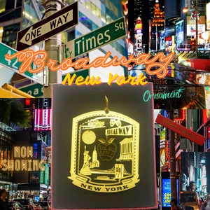 Adorno de la ciudad de Nueva York, Broadway Wall Street Times Square, latón - Imagen 1 de 6