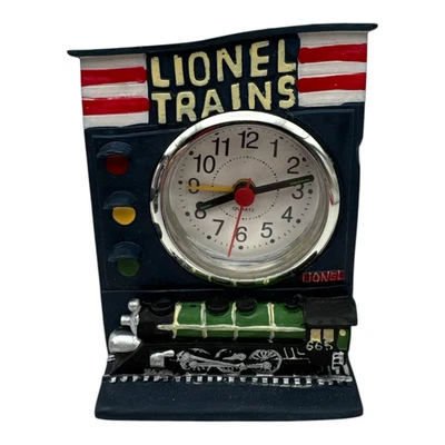 Reloj despertador de mesa vintage Estate Lionel Trains locomotora resina 4" caja de trabajo Foto 1 de 4