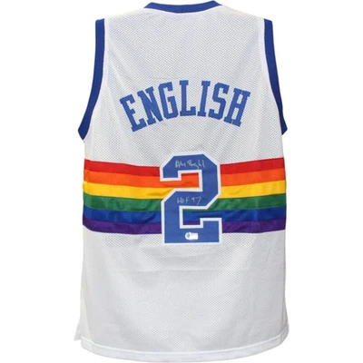 Jersey Alex Inglés Autografiado Estilo Profesional Blanco XL Salón de la fama Beckett Witness 51633 Foto 1 de 4