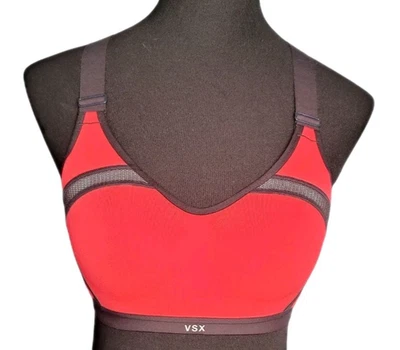 Victorias Secret VSX Sport Incredible Sport Bra Max Support Red Black 34B - Image 1 of 4