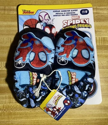 Marvel Spiderman Spidey and His Amazing Friends Toddler Slippers Child Sz 7/8 - Image 1 of 4