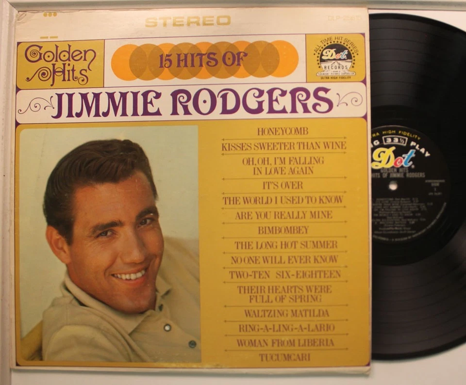 Jimmie Rodgers Lp Golden Hits - 15 Hits Of Jimmie Rodgers On Dot - Vg++ To Nm!/ - Imagem 1 de 1