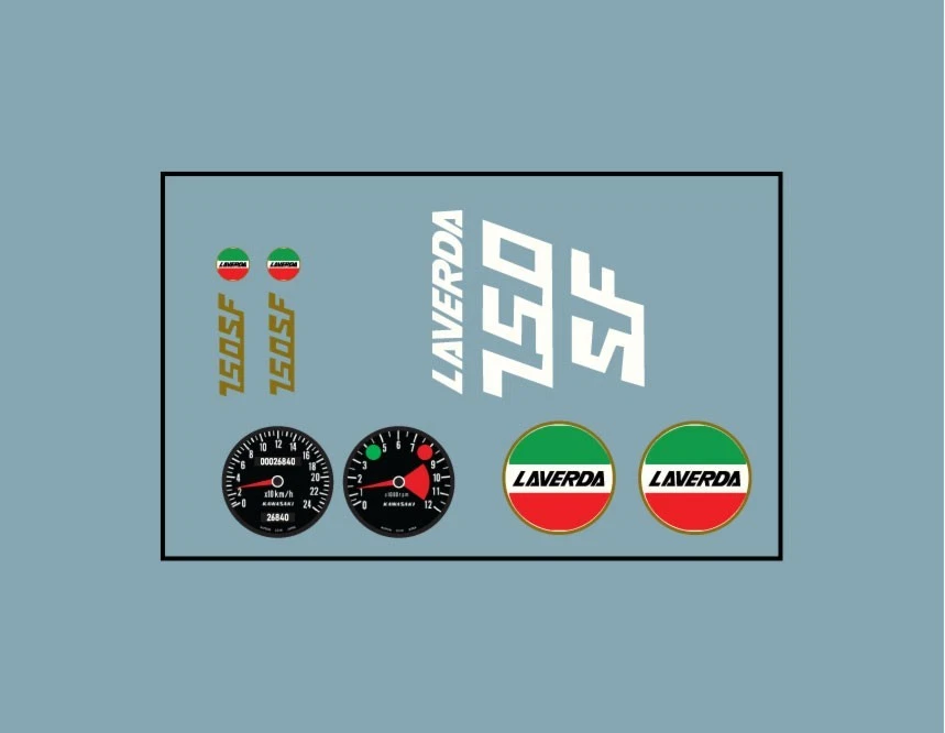 Décalcomanie à l'eau, LAVERDA, moto, Heller, 1/8, kit ancien, maquette