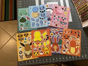 8 Hojas de Personaje Pokemon Crea las Tuyas Propias / Construye Tus Propias Pegatinas Páginas - Imagen 1 de 10
