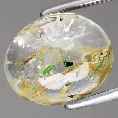 5.07Ct Natural Brazilian Golden Needles Inclusions in White Rutile Quartz Gems💎 - Image 1 of 4