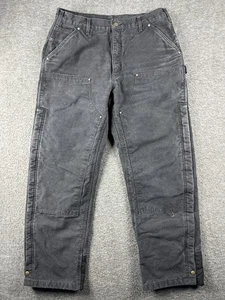 Carhartt Hose Herren 38x34 schwarz B194 BLK gesteppt gefüttert Doppelknie Workwear Zip - Bild 1 von 17