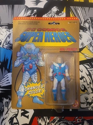 Vintage 1989 Toy Biz DC Comics Super Heroes Mr. Boneco Freeze lacrado no cartão - Imagem 1 de 4