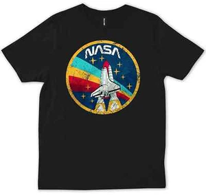 NASA Vintage Logo Space Astronaut Retro Style Classic New Rainbow T-shirt - Picture 1 of 10