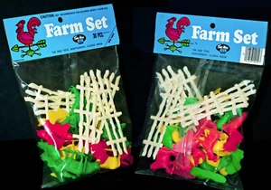 TIM MEE TOYS FARM FIGURES with Fences 70s FARM SET 30 pieces FARM FIGURINES - Picture 1 of 3