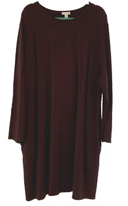 J. Jill Pure Jill 3x Burgunder Strick Swing Kleid 52 inch Brustumfang - Bild 1 von 7