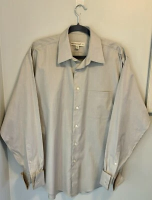 Pronto Uomo Dress Shirt Mens Sz 16  34/35 Button Up L.S  Light Gray Non Iron - Image 1 of 4