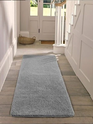 Soft Shaggy Washing Machine Non-Slip Rug Round Hallway Runner Mat 30mm Thickness - Image 1 of 4