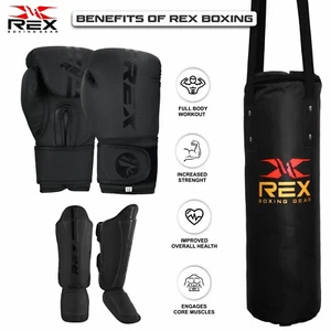boxing Gloves Punching Kids Shin Guards Junior unfilled bag MMA Training Set - Picture 1 of 14